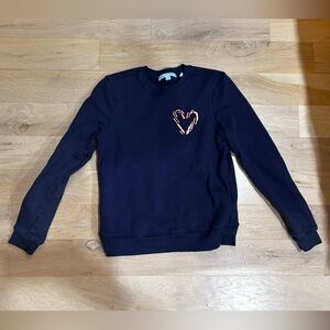 Draper James Navy Sweatshirt with Heart Patch